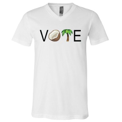 Coconut Tree Vote Funny Kamala V-Neck T-Shirt