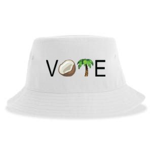 Coconut Tree Vote Funny Kamala Sustainable Bucket Hat