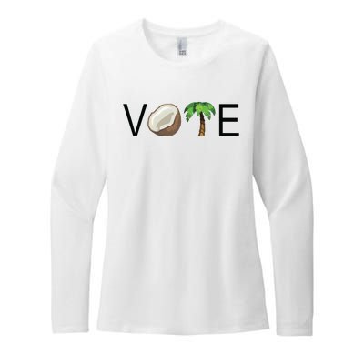 Coconut Tree Vote Funny Kamala Womens CVC Long Sleeve Shirt