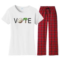 Coconut Tree Vote Funny Kamala Women's Flannel Pajama Set