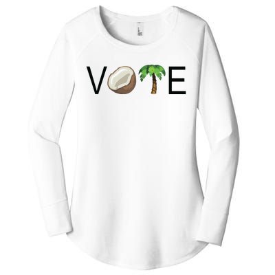 Coconut Tree Vote Funny Kamala Women's Perfect Tri Tunic Long Sleeve Shirt