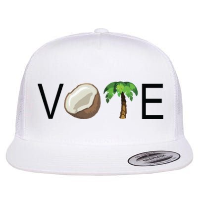 Coconut Tree Vote Funny Kamala Flat Bill Trucker Hat