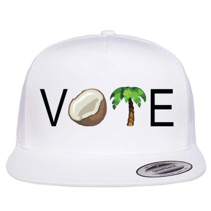 Coconut Tree Vote Funny Kamala Flat Bill Trucker Hat