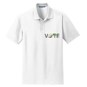 Coconut Tree Vote Funny Kamala Dry Zone Grid Polo