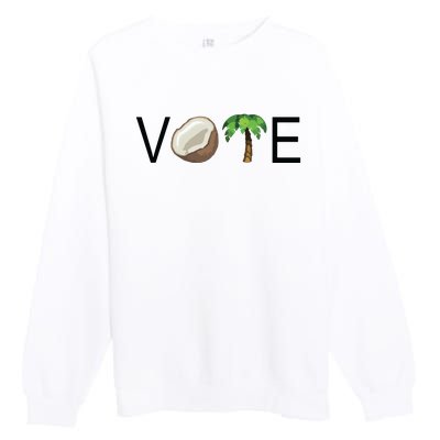 Coconut Tree Vote Funny Kamala Premium Crewneck Sweatshirt