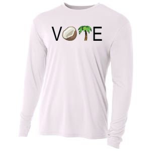 Coconut Tree Vote Funny Kamala Cooling Performance Long Sleeve Crew