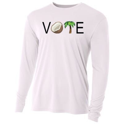 Coconut Tree Vote Funny Kamala Cooling Performance Long Sleeve Crew