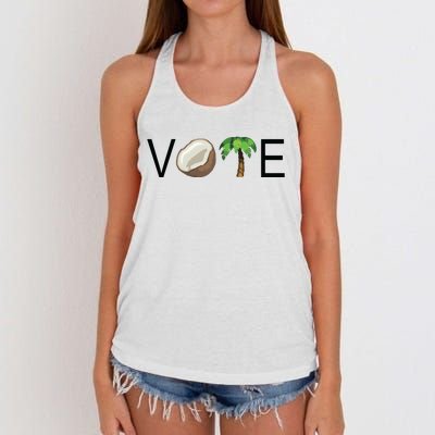 Coconut Tree Vote Funny Kamala Women's Knotted Racerback Tank