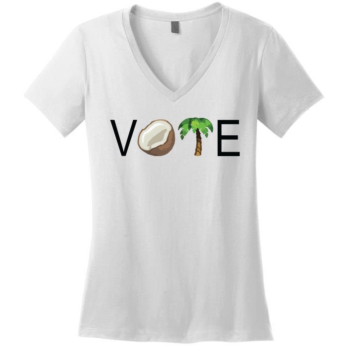 Coconut Tree Vote Funny Kamala Women's V-Neck T-Shirt