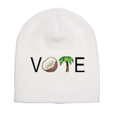 Coconut Tree Vote Funny Kamala Short Acrylic Beanie