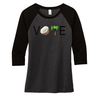 Coconut Tree Vote Funny Kamala Women's Tri-Blend 3/4-Sleeve Raglan Shirt