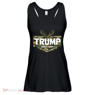 Camo Trump Vance 2024 Election Jd Donald Vintage Camouflage Ladies Essential Flowy Tank