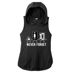 Cassette Tape Video Tape Floppy Disk We Will Never Forget Gift Ladies PosiCharge Tri-Blend Wicking Draft Hoodie Tank