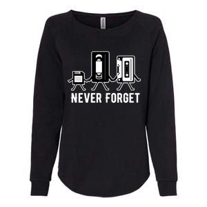 Cassette Tape Video Tape Floppy Disk We Will Never Forget Gift Womens California Wash Sweatshirt