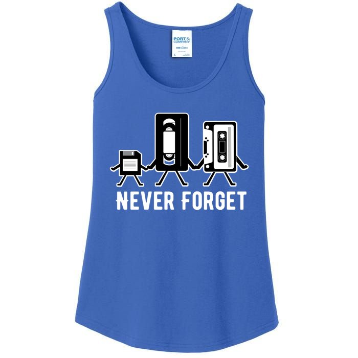 Cassette Tape Video Tape Floppy Disk We Will Never Forget Gift Ladies Essential Tank