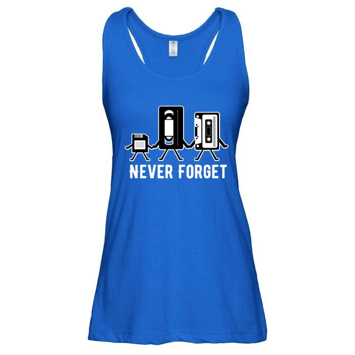 Cassette Tape Video Tape Floppy Disk We Will Never Forget Gift Ladies Essential Flowy Tank