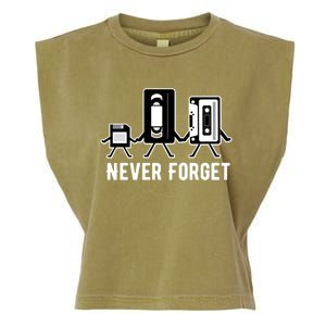 Cassette Tape Video Tape Floppy Disk We Will Never Forget Gift Garment-Dyed Women's Muscle Tee