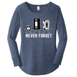 Cassette Tape Video Tape Floppy Disk We Will Never Forget Gift Women's Perfect Tri Tunic Long Sleeve Shirt