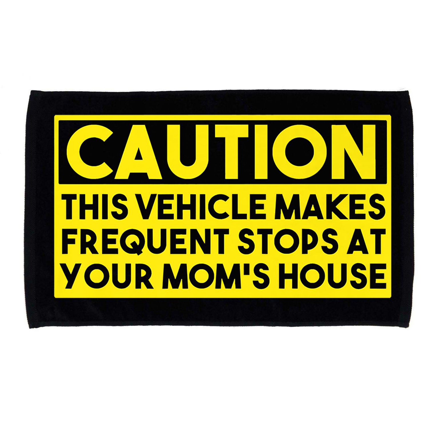 Caution This Vehicle Makes Frequent Stops At Your Moms House Microfiber Hand Towel