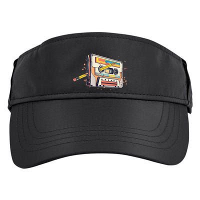 Cassette Tape Vintage Pencil 70s 80s 90s Classic Music Adult Drive Performance Visor