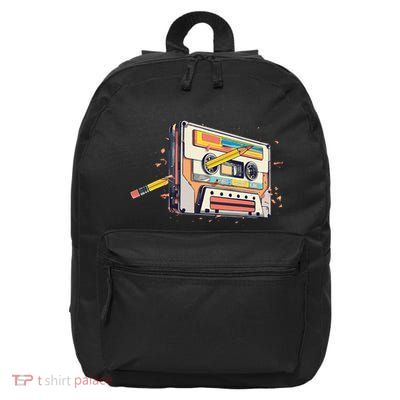 Cassette Tape Vintage Pencil 70s 80s 90s Classic Music 16 in Basic Backpack