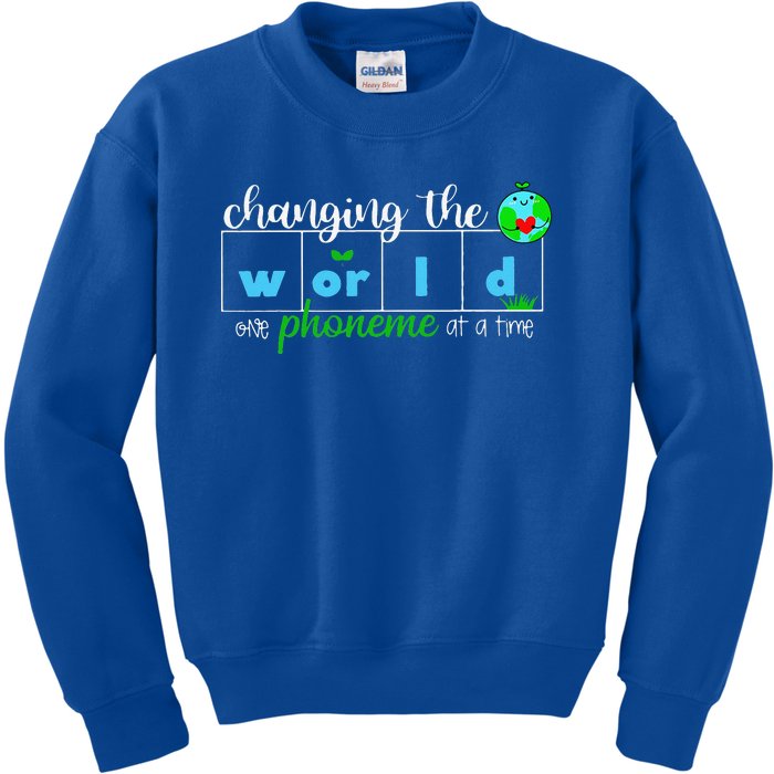 Changing The World One Phoneme At A Time Teacher Kids Sweatshirt