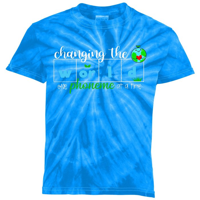 Changing The World One Phoneme At A Time Teacher Kids Tie-Dye T-Shirt