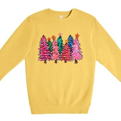 Christmas Tree With Led Light Pine Tree Xmas Light Camping  Premium Crewneck Sweatshirt