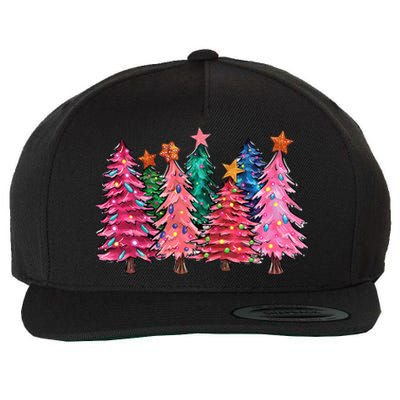 Christmas Tree With Led Light Pine Tree Xmas Light Camping  Wool Snapback Cap