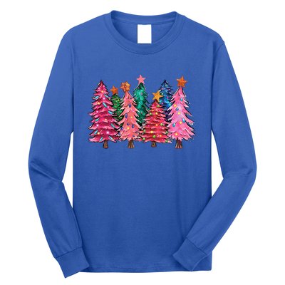 Christmas Tree With Led Light Pine Tree Xmas Light Camping  Long Sleeve Shirt