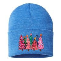 Christmas Tree With Led Light Pine Tree Xmas Light Camping  Sustainable Knit Beanie