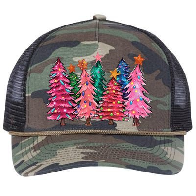 Christmas Tree With Led Light Pine Tree Xmas Light Camping  Retro Rope Trucker Hat Cap