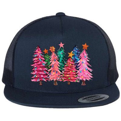 Christmas Tree With Led Light Pine Tree Xmas Light Camping  Flat Bill Trucker Hat