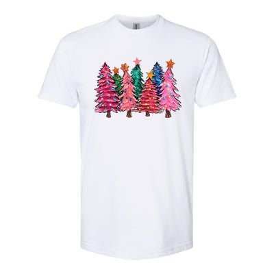 Christmas Tree With Led Light Pine Tree Xmas Light Camping  Softstyle CVC T-Shirt