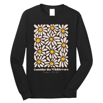 Consider The Wildflowers Retro Christian Jesus Long Sleeve Shirt