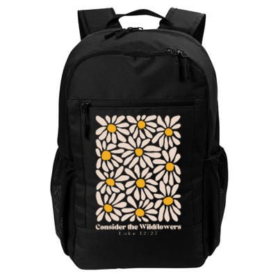 Consider The Wildflowers Retro Christian Jesus Daily Commute Backpack