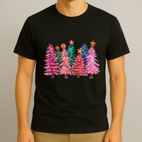 Christmas Tree With Led Light Pine Tree Xmas Light Camping T-Shirt