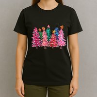 Christmas Tree With Led Light Pine Tree Xmas Light Camping T-Shirt