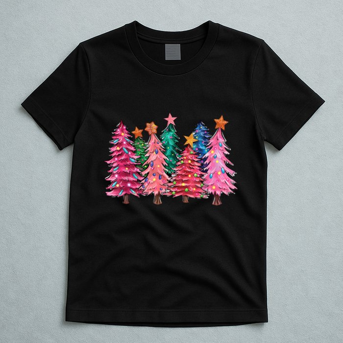 Christmas Tree With Led Light Pine Tree Xmas Light Camping T-Shirt
