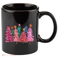 Christmas Tree With Led Light Pine Tree Xmas Light Camping 11oz C Handle Ceramic Mug