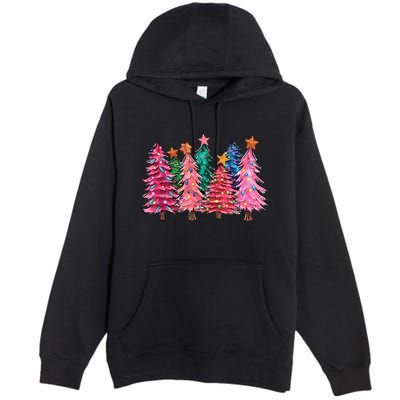Christmas Tree With Led Light Pine Tree Xmas Light Camping Premium Pullover Hoodie