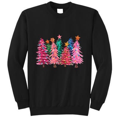 Christmas Tree With Led Light Pine Tree Xmas Light Camping Tall Sweatshirt