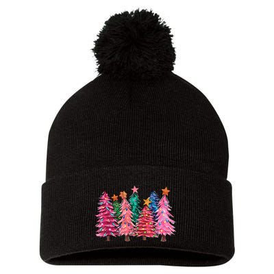Christmas Tree With Led Light Pine Tree Xmas Light Camping Pom Pom 12in Knit Beanie
