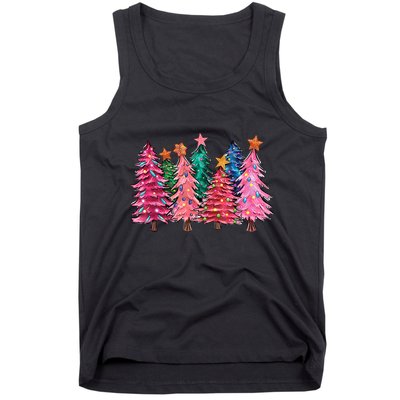 Christmas Tree With Led Light Pine Tree Xmas Light Camping Tank Top