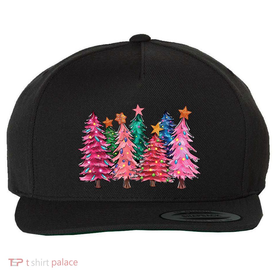 Christmas Tree With Led Light Pine Tree Xmas Light Camping Wool Snapback Cap