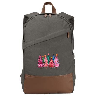 Christmas Tree With Led Light Pine Tree Xmas Light Camping Cotton Canvas Backpack