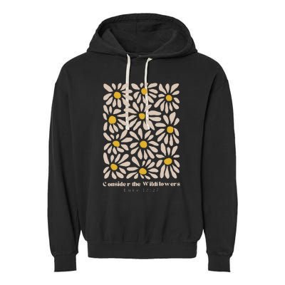 Consider The Wildflowers Retro Christian Jesus Garment-Dyed Fleece Hoodie