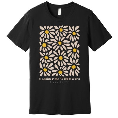 Consider The Wildflowers Retro Christian Jesus Premium T-Shirt