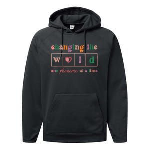 Changing The World One Phoneme At A Time Phonics Teacher Performance Fleece Hoodie