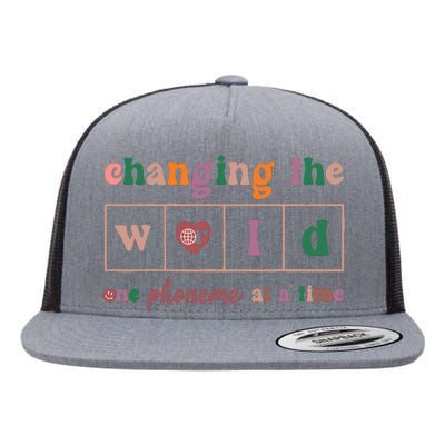 Changing The World One Phoneme At A Time Phonics Teacher Flat Bill Trucker Hat